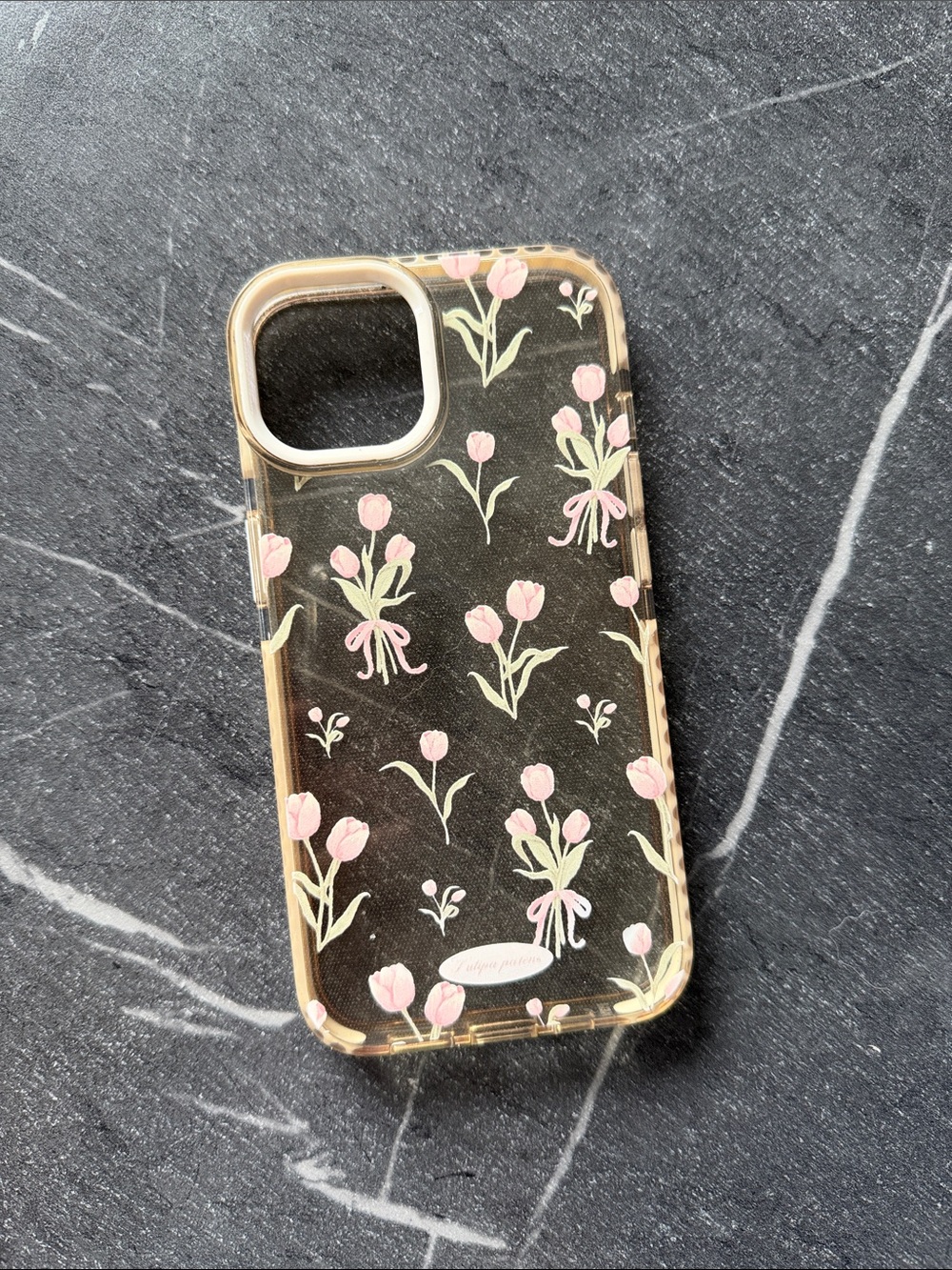 iPhone 14 Floral Pink Tulip Clear Phone Case